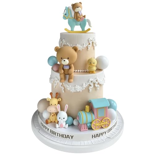 Bären-Kuchenaufsatz, Mini-Tier-Kuchenaufsatz, Kuchenaufsatz mit Zug und Perlenkugeln, geeignet für selbstgemachte Mädchen, Jungen und Kindergeburtstags, Jubiläums, Party und Feiertags kuchendekoration Bären-Kuchenaufsatz, Mini-Tier-Kuchenaufsatz, Kuchenaufsatz mit Zug und Perlenkugeln, geeignet für selbstgemachte Mädchen, Jungen und Kindergeburtstags, Jubiläums, Party und Feiertags kuchendekoration von ZephyrHome