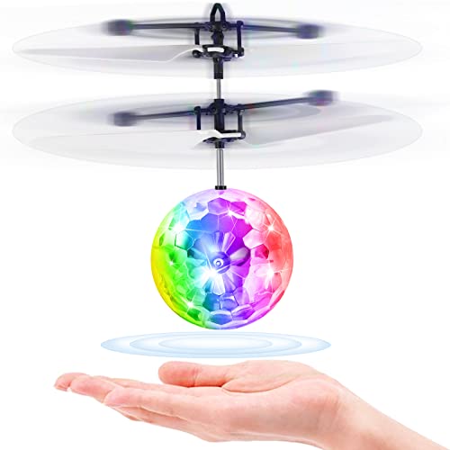 RC Fliegende Ball, Mini Drohne Ferngesteuert Helikopter mit Fernbedienung Bunten LED-Lichtern, Flugzeug Interaktives Spiele, Geschenke zu Weihnachten Geburtstag für Jungen Mädchen Kinder Spielzeug von Zero-G Roadster