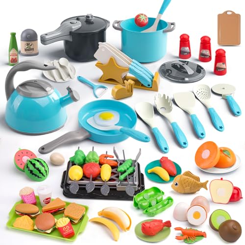 Zero Zoo -105-teiliges Küchenzubehör-Set für Kinder, Kochset für Kleinkinder, Töpfe, Pfannen, Küchenutensilien, Lebensmittel-Set, Gemüse, Geschenk Zero Zoo -105-teiliges Küchenzubehör-Set für Kinder, Kochset für Kleinkinder, Töpfe, Pfannen, Küchenutensilien, Lebensmittel-Set, Gemüse, Geschenk von Zero Zoo