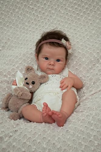 Zero Pam 45 cm Babypuppe aus Silikon, kompletter Körper, Mädchen, Bettie, Reborn-Puppe, weiches Silikon, ganzer Körper mit Haaren, realistische Babypuppe aus Silikon, handgefertigt von Zero pam