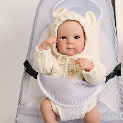 Zero pam 18 Zoll Reborn Baby Mädchen Ganzkörper Weiches Vinyl Silikon Puppe 45 cm Vollsilikon Lebensechte Newborn Babypuppe Weichkörper Wasserdicht Babys Toddler Vinyl Puppe von Zero pam