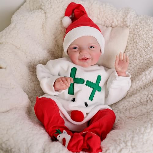 Zero pam 20 Zoll Reborn Baby Lächelndes Mädchen Augen Auf Ganzkörper Weiches Vinyl Silikon Puppe 50 cm Vollsilikon Lebensechte Newborn Babypuppe Echt Wie EIN Baby Wasserdicht Reborn Babys Toddler von Zero pam
