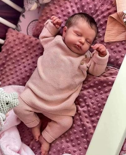 Zero pam 50 cm Reborn Baby Vollsilikon Lebensechte Babypuppen Loulou Reborn Baby Mädchen 20 Zoll Reborn Puppe Mit Handbemaltem Haar Realistische Babypuppe Ab 3 Jahr Wasserdicht von Zero pam