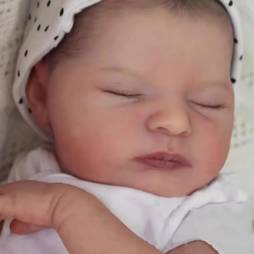 Zero pam Echtes Leben Silikon Reborn Baby Puppen Mädchen 48CM Schlafende Neugeborene Babypuppen Mit Bemalten Haaren Schöne Reborn-Kleinkindpuppen für Kinder 3+ von Zero pam