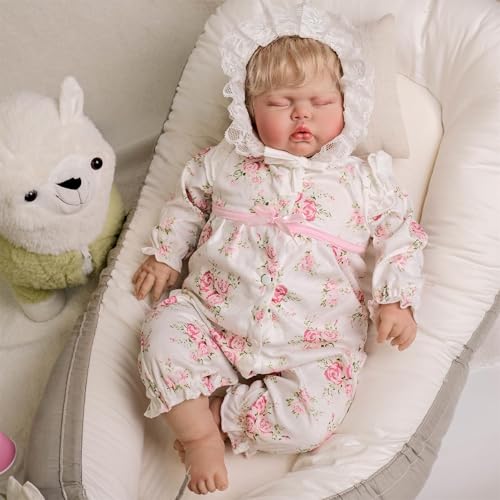 Zero pam Große Reborn Baby Mädchen 24 Zoll Lebensechte Babypuppen mit Haaren Puppe 60 cm Echt Wie EIN Baby Puppe Weichkörper Reborn Toddler mit Beschwertem Stoffkörper Silikon Puppe Wie Echtes Babys von Zero pam