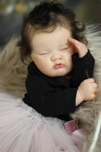 Zero pam Lebensechte Babypuppen 19 Zoll Schlafende Neugeborene Babypuppen Reborn-Puppen Aus Weichem Stoff Mit Eingewurzeltem Haar Als Geschenk Für Kinder Ab 3 Jahren von Zero pam