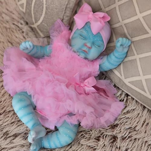 Zero pam Lebensechte Reborn Baby Mädchen Vollsilikon Avatar 50 cm, Reborn Babypuppe Wie Echtes Babys,Realistische Avatar Baby Silikon Puppe Körper Anatomisch Korrekt von Zero pam