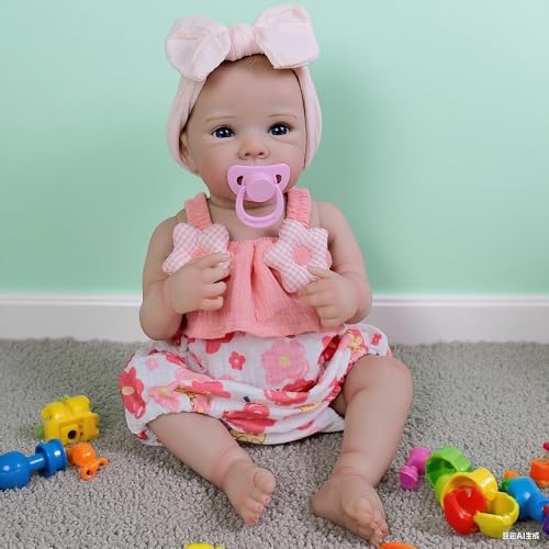 Zero pam Lebensechte Reborn Baby Puppen Silikon Ganzkörper Mädchen 45 cm Neugeborene Silikon-Babypuppen, Die Echt Aussehen Weiche Frühchen-Baby-Puppe Mit Komplettem Zubehör von Zero pam