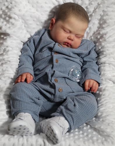 Zero pam Mollige Reborn Puppen Lebensecht 60CM Reborn Baby Junge Neugeborenes Puppe Wie Echtes Baby Echte Babypuppe Silikon Baby Puppe Mit Zubehör von Zero pam