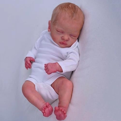 Zero pam Realistisch Reborn Baby Puppen 19 Zoll Neugeborene Baby Augen Geschlossen Lebensecht Silikon Puppe Junge Schlafende Reborn Babypuppen Weiches Vinyl Puppen Spielzeug von Zero pam