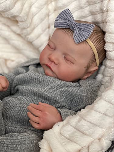 Zero pam Realistisch Reborn Puppen Mädchen Schlafend 19 Zoll Ganzkörper Silikon Reborn Baby Lebensecht Babypuppen Vollsilikon Baby Puppe Echt Aussieht von Zero pam