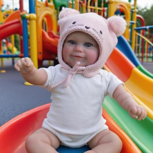 Zero pam Realistische Reborn Baby Mädchen Augen Offen 50 cm, Lebensecht Reborn Silikon Puppen Newborn Puppe Babys Weicher Baumwollkörper Lächelnd Babypuppen Wie Echt mit Zubehör von Zero pam