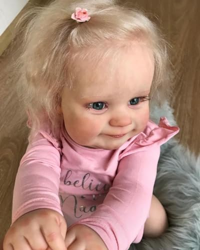 Zero pam Realistische Reborn-Baby-Puppen Ganzkörper-Mädchen 20 Zoll Niedliche Babypuppe, Die Echt Aussieht Weiche Waschbare Reborn-Kleinkind-Puppen Mit Zubehör von Zero pam