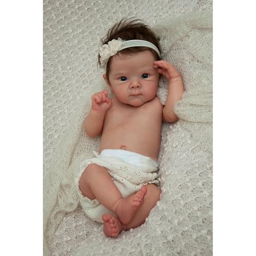 Zero pam Realistische Reborn Baby Puppen Ganzkörper Mädchen 45 cm Lebensechte Neugeborenenpuppen Aus Silikon, Die Echt Aussehen Bewegliche Reborn Babys Weiches Vinyl von Zero pam