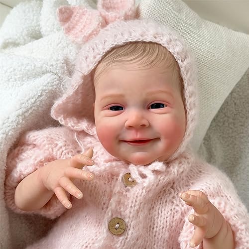 Zero pam Realistische Reborn Babypuppe 45 cm Reborn Baby Mädchen Offene Augen Weichkörper Lebensechte Babypuppen Handgefertigte Puppen Für Kinder von Zero pam