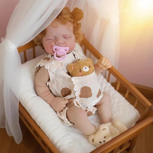 Zero pam Realistische Reborn-Babypuppen Mädchen Bettie, 45,7 cm, echtes Silikon, Ganzkörper-Puppe, lebensechte Neugeborenen-Puppen, die echt aussehen, schlafende Reborn-Kleinkind-Puppe mit lockigem Zero pam Realistische Reborn-Babypuppen Mädchen Bettie, 45,7 cm, echtes Silikon, Ganzkörper-Puppe, lebensechte Neugeborenen-Puppen, die echt aussehen, schlafende Reborn-Kleinkind-Puppe mit lockigem von Zero pam