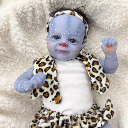 Zero pam Reborn Avatar Baby Junge Puppen Mit Haaren Augen Auf 18 Zoll 45cm Lebensechte Babypuppen Weiches Stoffkörper Newborn Silikon Baby Puppe Lächelnd Reborn Babys Echte Babypuppe Mit Zubehör von Zero pam