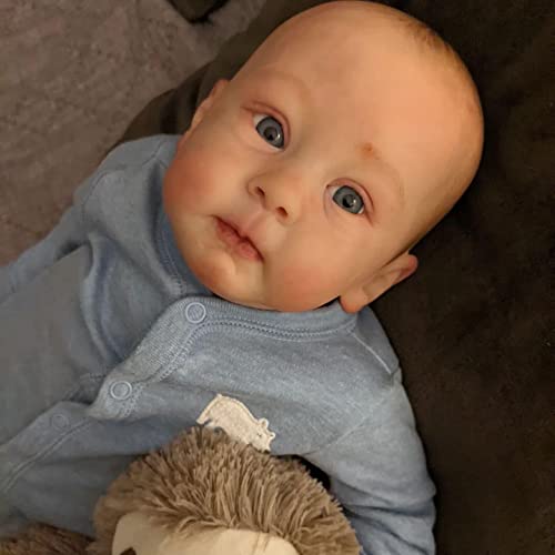 Zero pam Reborn Baby Junge 23 Zoll Lebensecht Babypupp Wie Echtes Baby Silikon Baby Mit Blaue Augen Newborn Baby Puppe Ab 3 Jahre von Zero pam