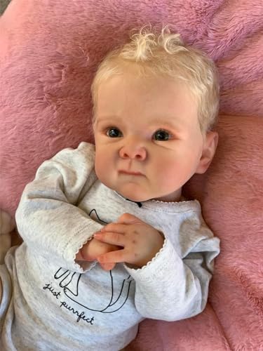 Zero pam Reborn Baby Junge 45CM Silikon Baby Mit Blondes Haar Babypuppen Wie Echt Puppe Reborn Puppen Lebensecht Baby Puppe Echt von Zero pam