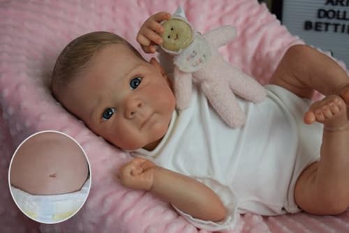 Zero pam Reborn Baby Mädchen, 18 Zoll Reborn Baby Vollsilikon Lebensecht, Lebensechte Babypuppen Anatomisch Korrekt, Babypuppe Wie Echtes Babys, Vollsilikon Puppe Beweglich von Zero pam