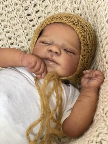 Zero pam Reborn Baby Mädchen 18 Zoll Reborn Baby Vollsilikon Lebensecht Puppe Schwarze Puppen Schlafen Wie Echte Babies Puppe Ab 2 Jahre Mit Fütterung Zubehör Für Mädchen Spielzeug von Zero pam