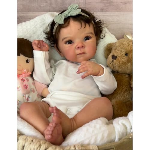 Zero pam Reborn Baby Mädchen 18 Zoll Reborn Baby Vollsilikon Lebensechte Puppe Realistische Neugeborene Puppe Poseable Wie Echte Babys Ab 2 Jahre Mit Fütterung Zubehör von Zero pam