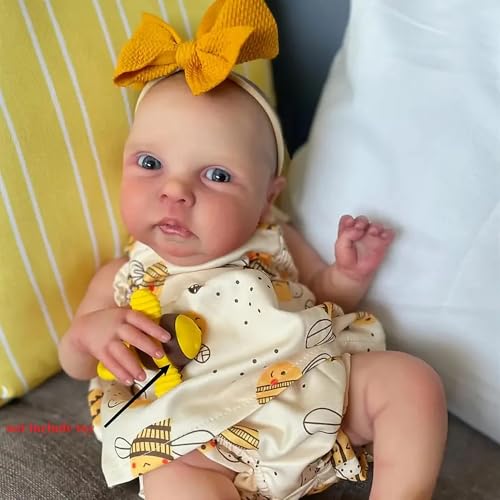Zero pam Reborn Baby Mädchen-45CM Beschwerte Babypuppen Wie Echt, Echte Puppe Lebensecht, Silikon Puppe, Reborn Puppen LebensechtMit Schnuller von Zero pam