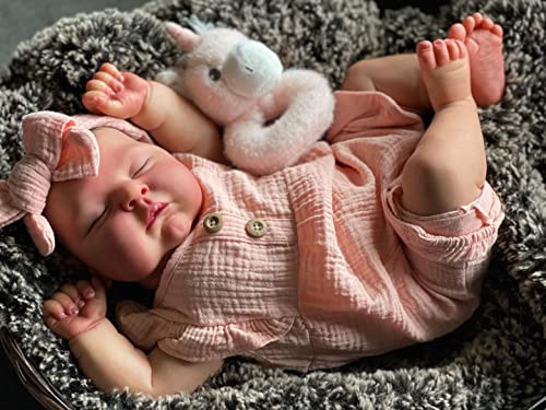 Zero pam Reborn Baby Mädchen 50CM Babypuppe Wie Echtes Baby Silikon Baby Lebensechte Puppe Echt Aussehende Babypuppen Puppen Ab 3 Jahre von Zero pam