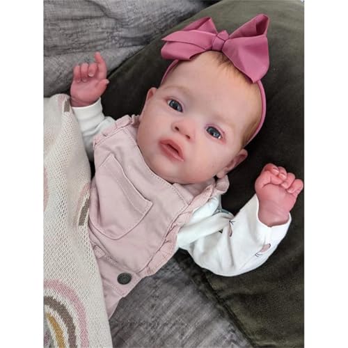 Zero pam Reborn Baby Mädchen-50CM Babypuppen Wie Echt, Realistisch Newborn Puppe Wie Echtes, Silikon Puppe Stoffkörper, Reborn Puppen Lebensecht Mit Zubehör von Zero pam