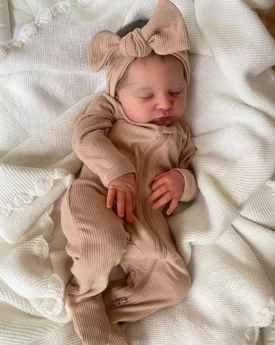 Zero pam Reborn Baby Mädchen-50CM Silikon Baby Puppe Realistische Babypuppe Wie Echtes Baby Weicher Körper Echte Baby Mit Haare von Zero pam