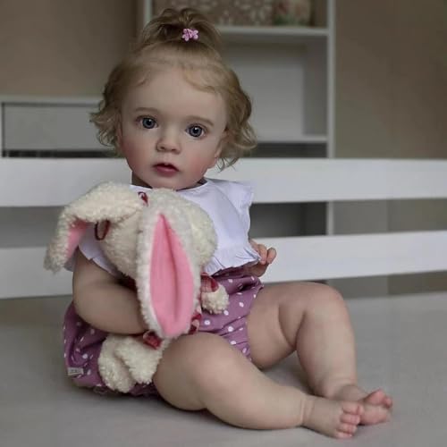 Zero pam Reborn Baby Mädchen-60CM Große Reborn Puppen Lebensecht 3D Haut Silikon Baby Puppe Mit Haaren Lebensecht Puppe Wie Echtes Puppen Mit Zubehör von Zero pam