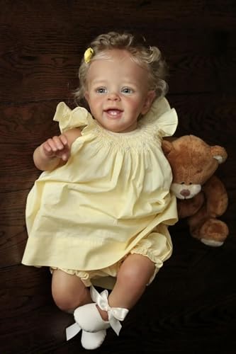 Zero pam Reborn Baby Mädchen-60CM Reborn Puppen Lebensecht, Silikon Baby Puppe Mit Haaren, Lebensecht Puppe Wie Echtes, Echt Aussieht Puppen Mit Zubehör von Zero pam