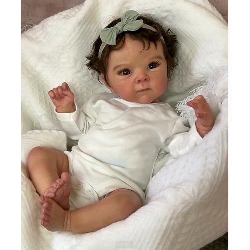 Zero pam Reborn Baby Mädchen Bettie,18 Zoll Reborn Baby Vollsilikon Lebensecht Babypuppe Mädchen, Babypuppen Wie Echt Babys,Newborn Puppe Mit Verwurzeltem Haar Anatomisch Korrekt von Zero pam