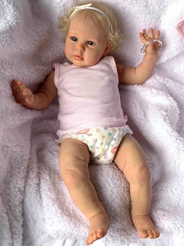 Zero pam Reborn Baby Mädchen Mollige Baby Puppe 60 cm Reborn Puppen Lebensecht Puppe Wie Echtes Silikon Baby Puppe Mit Haaren Echte Babypuppe Blaue Augen von Zero pam