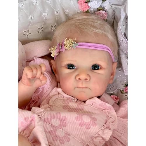 Zero pam Reborn Baby Mädchen Vollsilikon 18 Zoll 45 cm Lebensechte Reborn BabyPuppe Echte Baby Realistische Wasserdicht Reborn Babys Puppen Mit Zubehör von Zero pam
