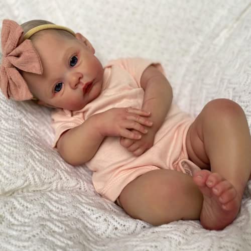 Zero pam Reborn Baby Puppe 19 Zoll Silikon Baby Mädchen Babypuppe Wie Echtes Baby Lebensechte Babypuppen Mit Blaue Augen von Zero pam