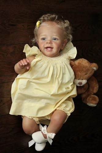 Zero pam Reborn Baby Puppe Mit Offenen Augen 60 cm,Silikon Baby Mädchen Beweglich,Reborn Puppen Lebensecht,Babypuppen Wie Echtes Babys,Lebensechte Babypuppen Mit Blondes Haar von Zero pam