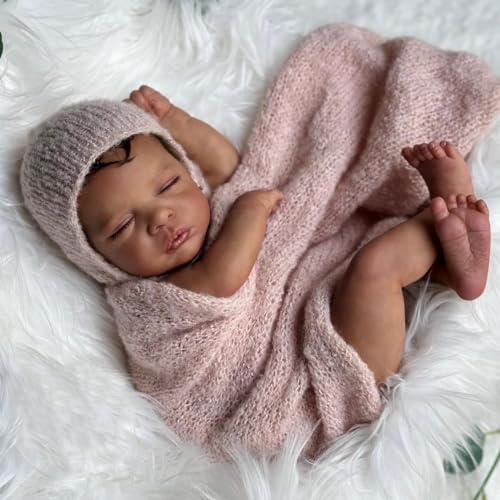Zero pam Reborn Baby Puppe Schwarz - 19 Zoll Lebensechte Babypuppen Mädchen Realistische Newborn Baby Puppen Die Echt Aussehen Schlafend Babypuppen Reborn Babys Stoffkörper Zero pam Reborn Baby Puppe Schwarz - 19 Zoll Lebensechte Babypuppen Mädchen Realistische Newborn Baby Puppen Die Echt Aussehen Schlafend Babypuppen Reborn Babys Stoffkörper von Zero pam