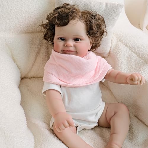 Zero pam Reborn Baby Puppen 20 Zoll Echte Baby Puppe Mit Haaren Lächelnd Lebensechte Puppen Wie Echte Babies Weicher Stoffkörper Puppe Ab 2 Jahre Mit Zubehör Für Kinder von Zero pam