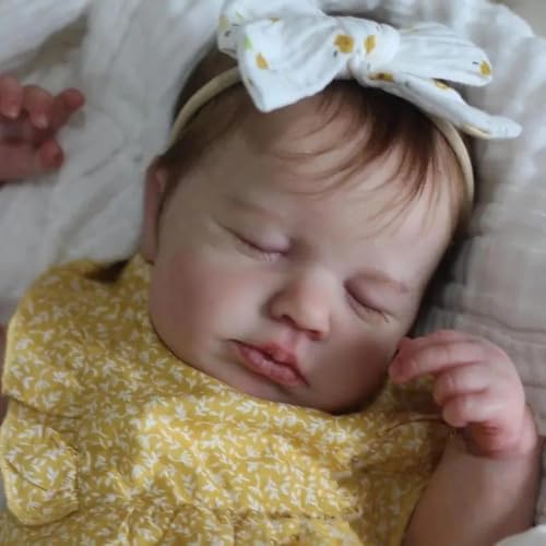 Zero pam Reborn Baby Puppen 20 Zoll Reborn Babypuppe Weichkörper Schlafende Realistische Neugeborene Puppe Mit Haar Wie Echte Babies Für Mädchen Jungen Spielzeug Mit Fütterung Zubehör von Zero pam