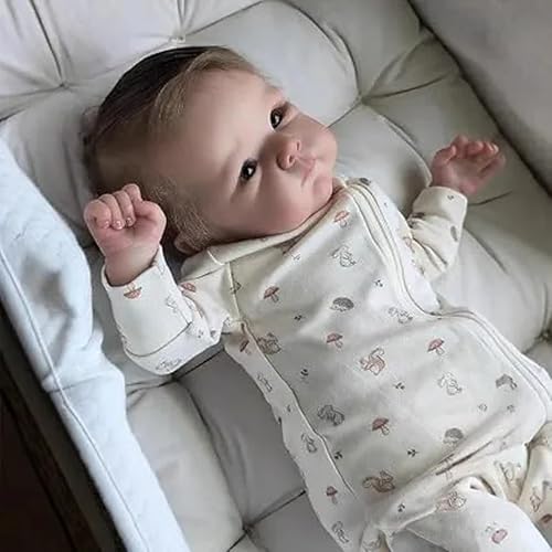 Zero pam Reborn Baby Puppen 45cm Reborn Baby Puppe Weichkörper Lebensechte Puppe Mit Haaren Echt Aussehend Babies Puppen Wie Echt Ab 3 Jahre Mit Fütterung Zubehör von Zero pam