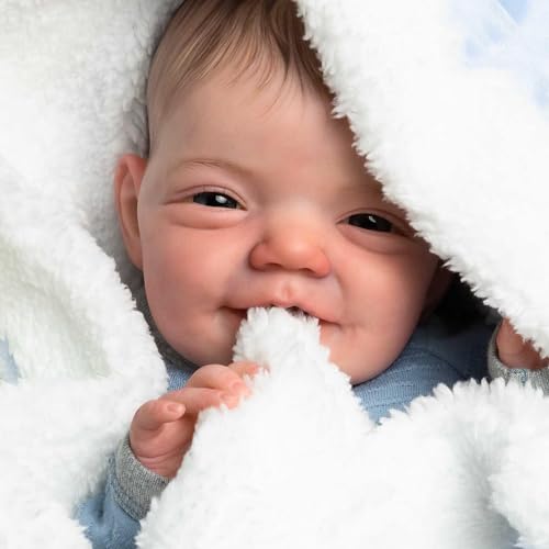 Zero pam Reborn Baby Puppen 50cm Reborn Babypuppe Weichkörper Lebensecht Puppe Lächelnde Kleinkind Puppen Wie Echte Babies Spielzeug Ab 2 Jahre Mit Fütterung Zubehör von Zero pam