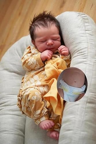 Zero pam Reborn Baby Puppen Vollsilikon Lebensecht-48CM Silikon Baby Junge Mit Haaren, Babypuppen Wie Echt mit Zubehör, Lebensechte Babypuppen, Silikon Baby Junge, Puppe Ab 3 Jahre Mädchen von Zero pam