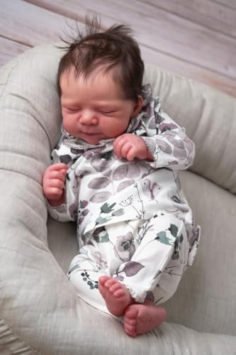 Zero pam Reborn Baby Puppen Vollsilikon Lebensecht-48CM Silikon Baby Mädchen Mit Haaren, Babypuppen Wie Echt mit Zubehör, Lebensechte Babypuppen, Silikon Baby, Puppe Ab 3 Jahre Mädchen von Zero pam