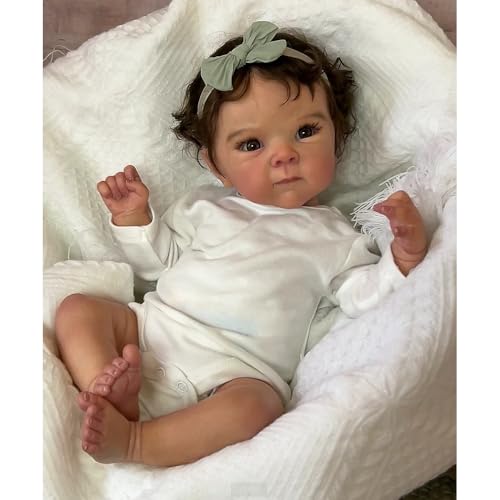 Zero pam Reborn Baby Vollsilikon-48CM Silikon Baby Mädchen, Lebensechte Puppe Wie Echtes, Reborn Puppen Lebensecht, Echt Aussehende Puppe Mit Haaren von Zero pam