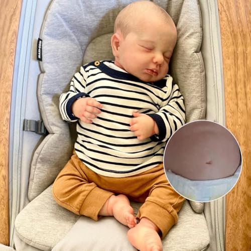 Zero pam Reborn Baby Vollsilikon-50CM Silikon Baby Junge Lebensechte Babypuppen Mit Silikon Körper Puppe Wie Echtes Baby Reborn Puppen Lebensecht Mit Zubehör von Zero pam