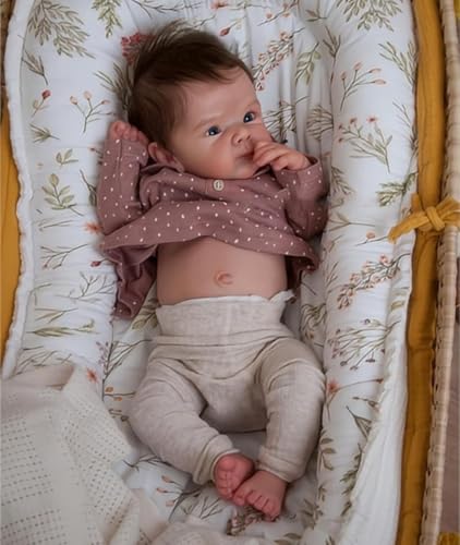 Zero pam Reborn Baby Vollsilikon Lebensecht, Reborn Baby Mädchen, 48CM Reborn Puppen Lebensecht, Puppe Wie Echtes Baby, Lebensechte Babypuppen, Reborn Puppen Mit Haaren von Zero pam