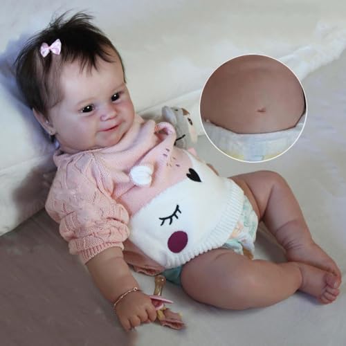 Zero pam Reborn Baby Vollsilikon Lebensecht, Reborn Baby Mädchen, 50CM Babypuppen Wie Echt, Lebensechte Babypuppen, Echte Babypuppe, Reborn Puppen Lebensecht von Zero pam