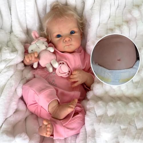Zero pam Reborn Baby Girl 48CM Lebensechte Babypuppe, Silikon-Vinyl Körper, Puppe Mit Silikon Gliedmaßen, Reborn Puppen Lebensecht von Zero pam
