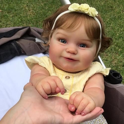 Zero pam Reborn Baby Vollsilikon Lebensecht, Reborn Baby Mädchen-50CM Lebensechte Puppe Wie Echtes, Silikon Puppe Mit Haaren, Echte Babypuppe Ab 3 Jahre von Zero pam